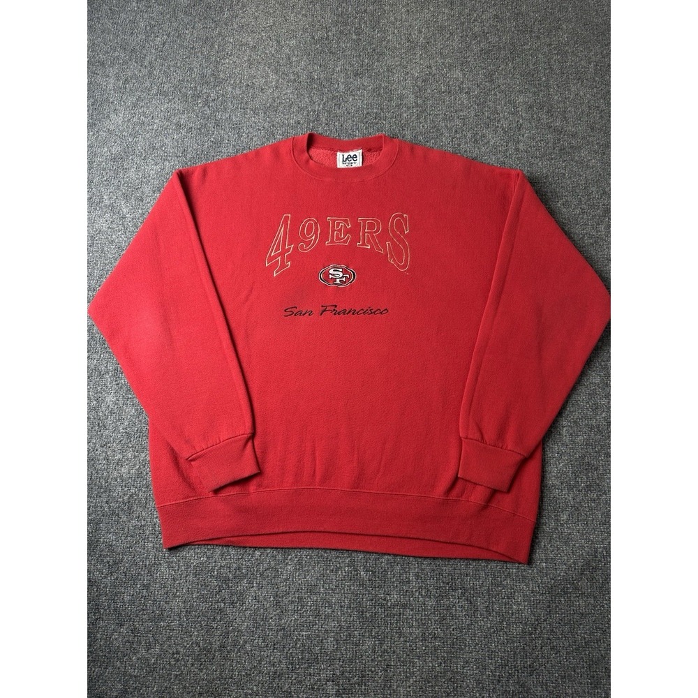 Mens NFL San Francisco 49ers Lee Sport Red Sweatshirt, Size 2XL